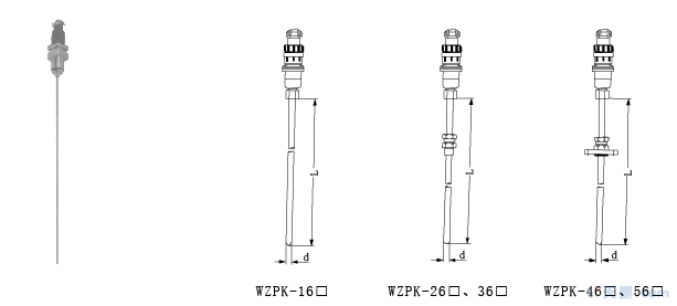 天康圓接插式鎧裝熱電阻圖